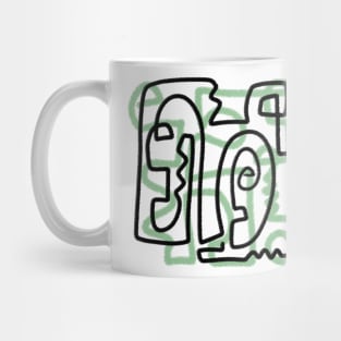 Green and Black Abstract Mug